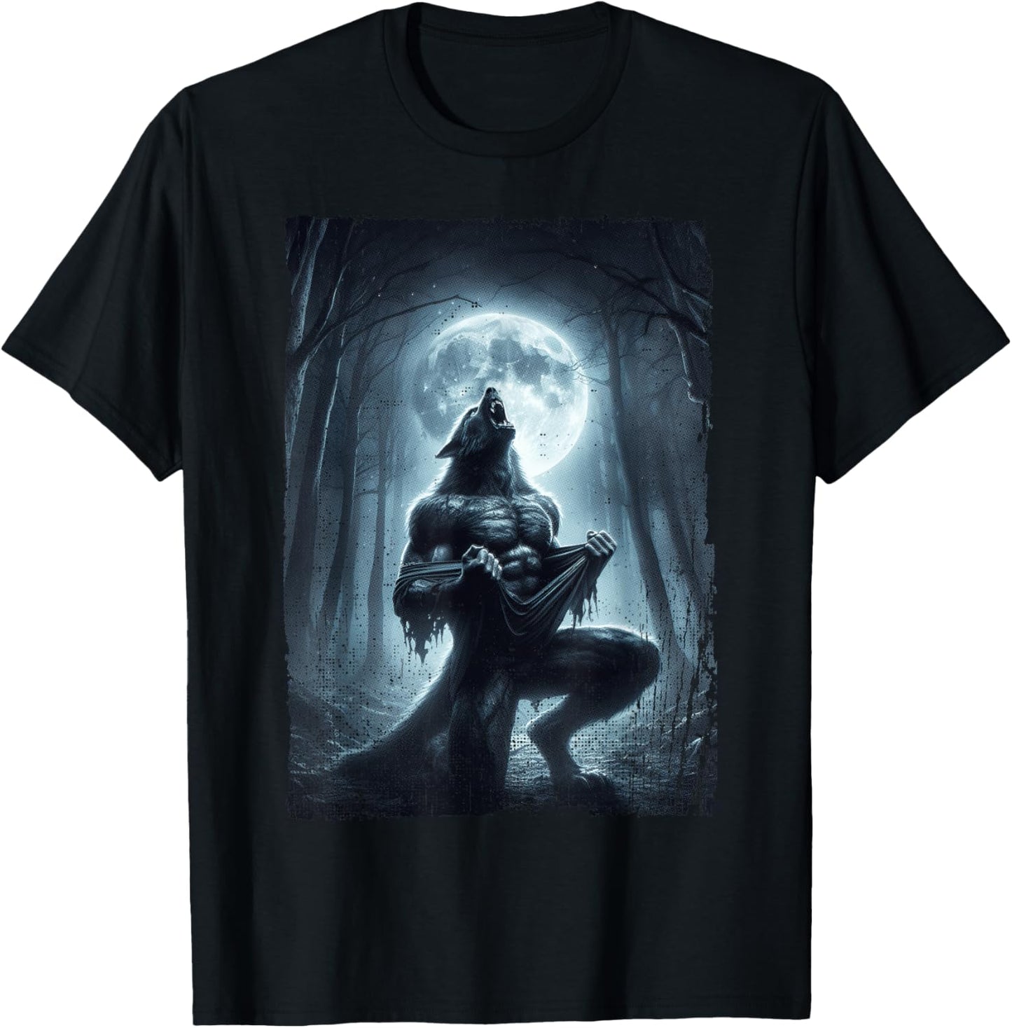 Werewolf Ripping Meme Wolf Howling Wolves Lover T-Shirt - T-Shirt | Black