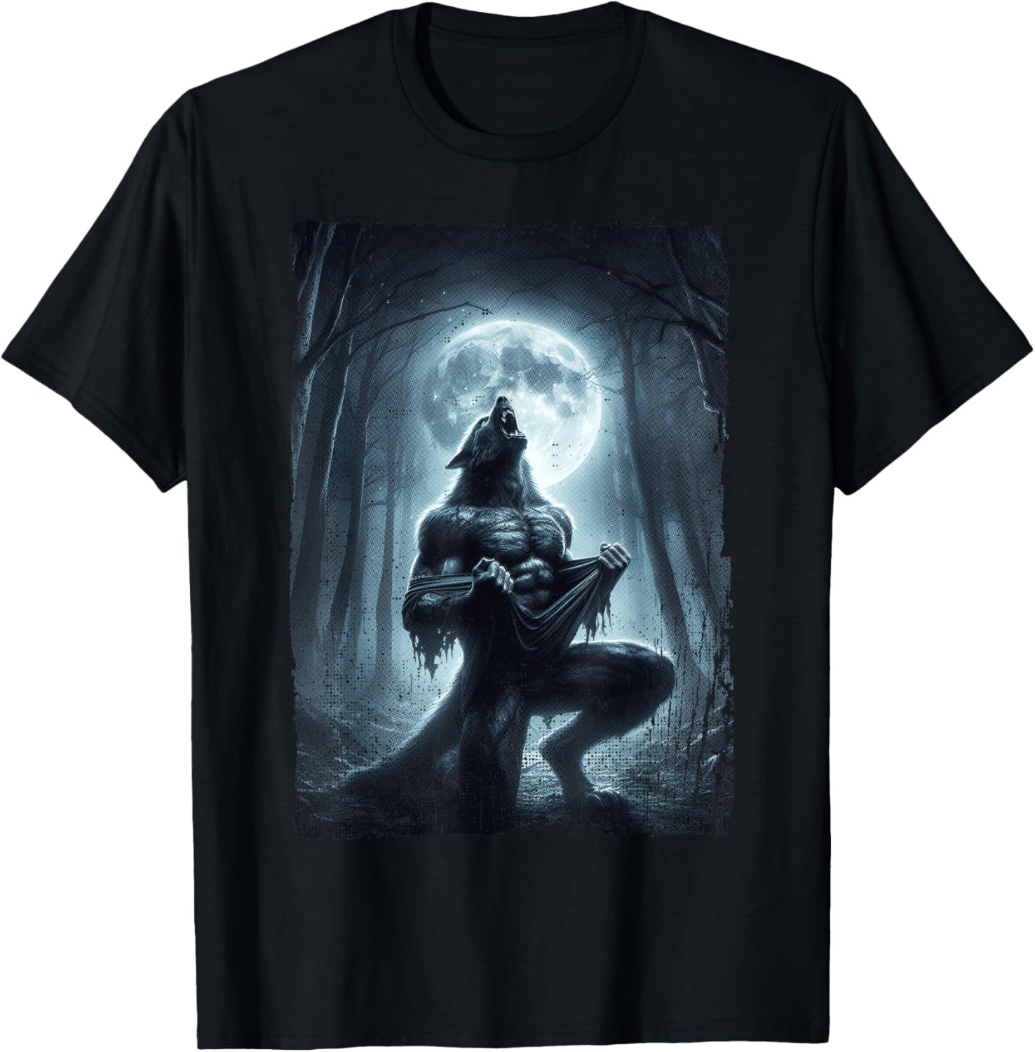 Werewolf Ripping Meme Wolf Howling Wolves Lover T-Shirt - T-Shirt | Black
