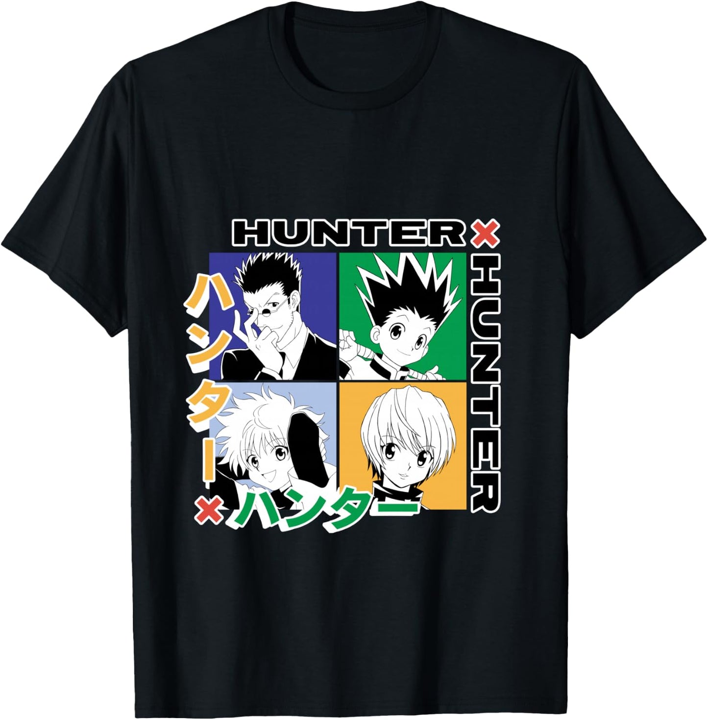 Hunter X Hunter Grid Graphic T-Shirt - T-Shirt | Black