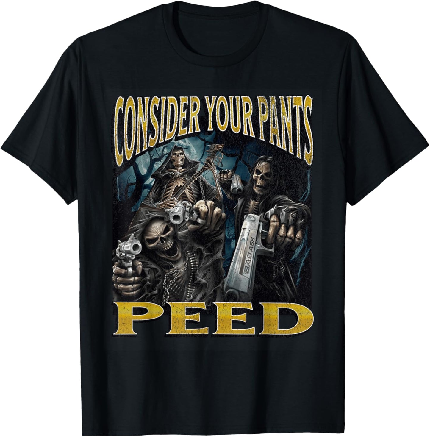 MildlyPerturbed -Adults Skeleton Meme , Black, X-Small, Short Sleeves T-Shirt - T-Shirt | Black
