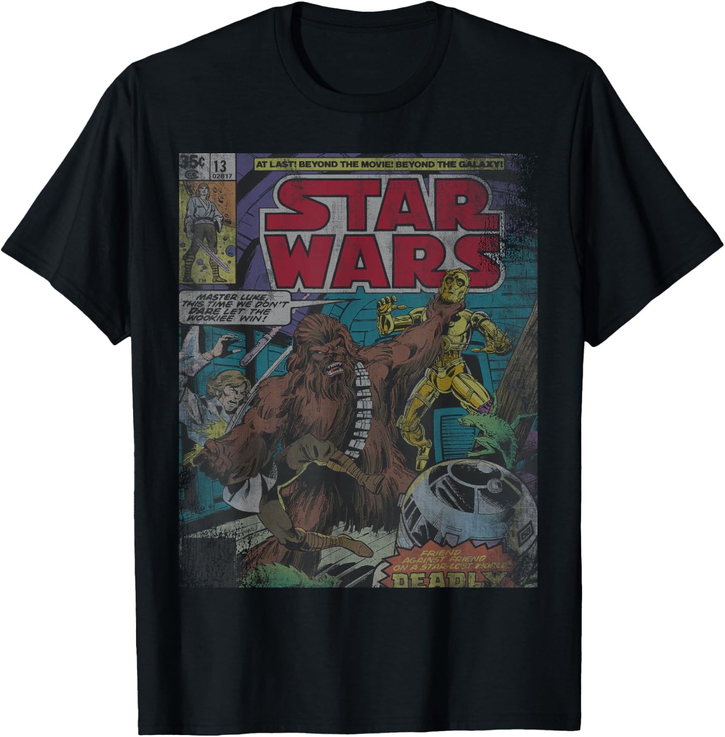Star Wars Chewbacca Wookiee Win Retro Comic Cover T-Shirt - T-Shirt | Black