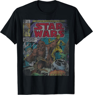 Star Wars Chewbacca Wookiee Win Retro Comic Cover T-Shirt - T-Shirt | Black