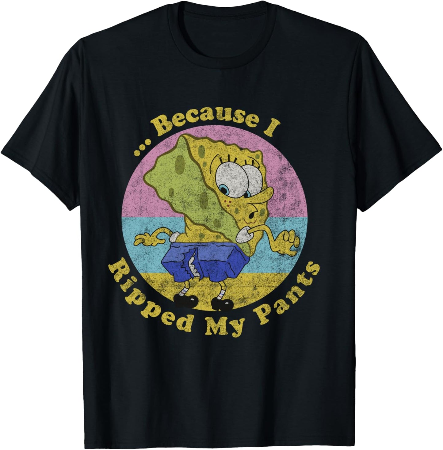 SpongeBob SquarePants Because I Ripped My Pants T-Shirt - T-Shirt | Black