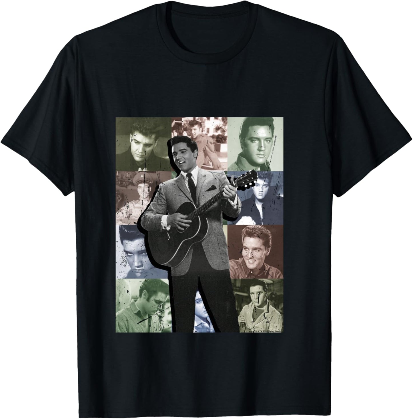 Elvisly Yours Elvis Presley Anzug im Vintage-Stil Langarmshirt T-Shirt - T-Shirt | Black