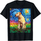 Yellow Labrador Profile Starry Night Blonde Lab Dog Artwork T-Shirt - T-Shirt | Black
