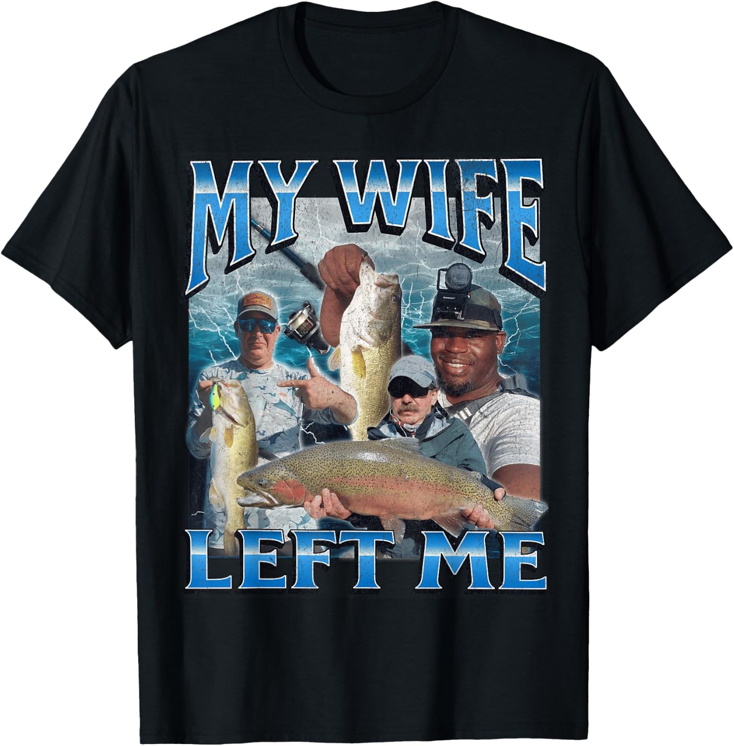 MildlyPerturbed -Adults & Kids Fishing Graphic - Black, Small T-Shirt - T-Shirt | Black