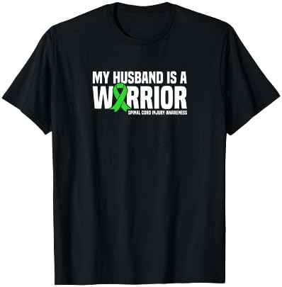 My Husband is a Warrior Spinal Cord Injury Awareness T-Shirt - T-Shirt | Black
