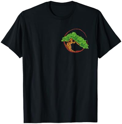 Funny Plant Lover & Gifts Bonsai Tree Logo Miniature Plants Trees Japanese Gardening T-Shirt - T-Shirt | Black