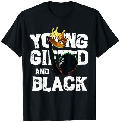 Young Gifted And Black History Month Kids Crown Young King T-Shirt - T-Shirt | Black