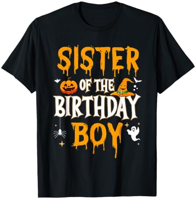 Sister of the Birthday Boy Halloween 1st Birthday Boy T-Shirt - T-Shirt | Black