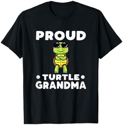 Proud Turtle Grandma Tortoise Lover T-Shirt - T-Shirt | Black