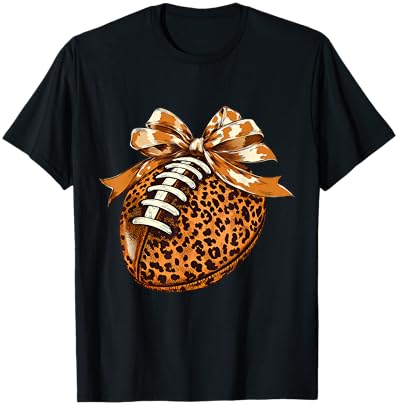 Cute Football Coquette Bow Cute Football Mom T-Shirt - T-Shirt | Black