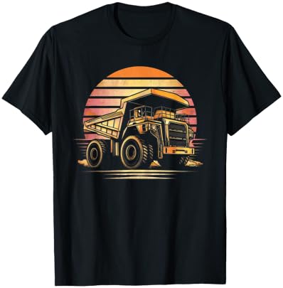 Retro Mining Truck - Mining Truck Driver Mechanic Engineer T-Shirt - T-Shirt | Black