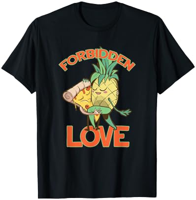 Funny Pineapple Pizza Forbidden Love Graphic Design T-Shirt - T-Shirt | Black