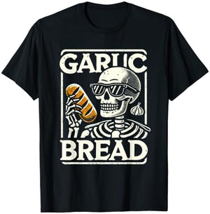 Garlic Bread Skeleton Funny T-Shirt - T-Shirt | Black