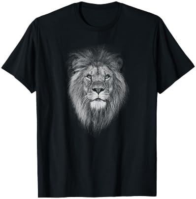 Lion Face Cool Zoo Animal Head Wildlife Africa T-Shirt - T-Shirt | Black
