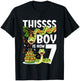 Kids 7th Reptile Birthday 7 Year Old Boy Snake Birthday Party T-Shirt - T-Shirt | Black