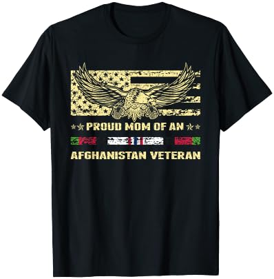Proud Mom Of an Afghanistan Veteran Military Vet's Mother T-Shirt - T-Shirt | Black