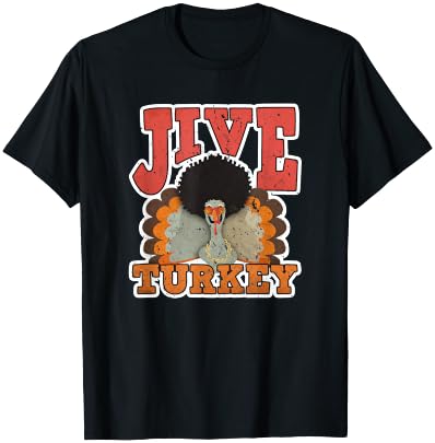 Jive Turkey - Retro 1970s Gifts - Vintage 70s Thanksgiving T-Shirt - T-Shirt | Black