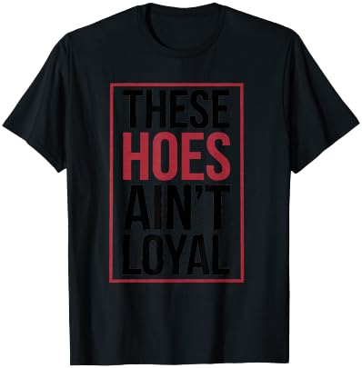 These Hoes Ain't Loyal Men Women Break up Loyalty T-Shirt - T-Shirt | Black