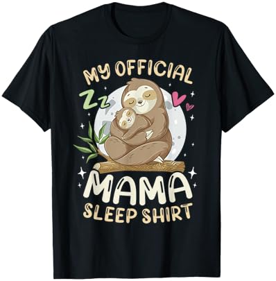 Best Mum, Sweet Sloth Family, Mother's Day T-Shirt - T-Shirt | Black