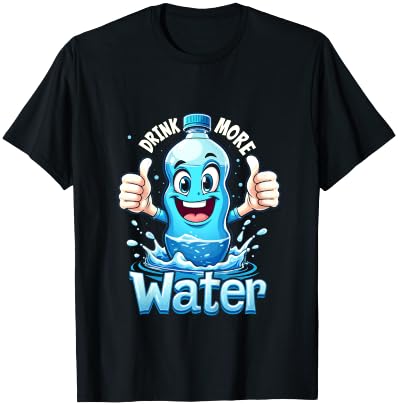 DRINK MORE Water Hydration Fun T-Shirt - T-Shirt | Black