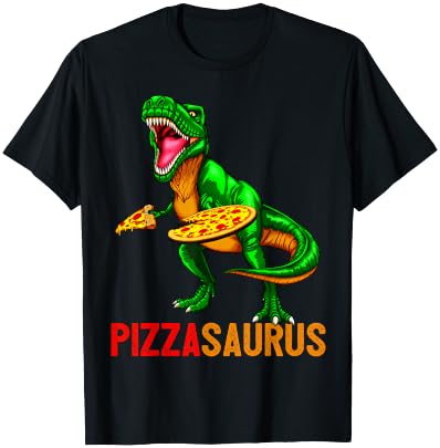 Dinosaur T Rex Pizza Shirt Pizzasaurus Party Gift Men Boys T-Shirt - T-Shirt | Black